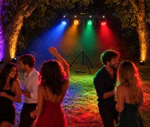 Licht Paket mieten 119 €: LED Lichtbar mit Stativ und 4 Akku-Ambientlichter ✓ kabellos ✓ kautionsfrei