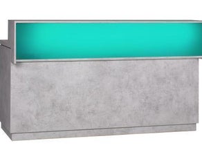 Lacktheke Beton mit Zapfthekenblatt und LED Aufsatz