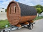 Mobile Sauna 3m Fasssauna Saunafass mit Vorraum zu Vermieten Holzofen - Galerie - Bild 2
