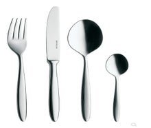 Besteck der Serie Strauss: Menümesser, Menümessergabel, Menümesselöffel, Kaffeelöffel, Kuchengabel, Vorspeisegabel, Vorspeisemesser