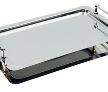 Serviertablett aus Edelstahl m. Griffe