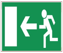 Sichtschutzplane NOTAUSGANG links, Bauzaunplane, Mobilzaunplane, Sichtschutz, Notausgangsplane