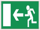 Sichtschutzplane NOTAUSGANG links, Bauzaunplane, Mobilzaunplane, Sichtschutz, Notausgangsplane
