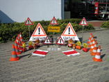 Baustellenschild, Schilder, Umleitungsschild, Halteverbotschild