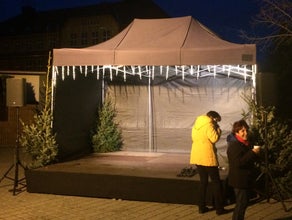 Pavillon Schwarz 4,5m x 3,0m /Bühnenüberdachung / Partyzelt FOH - Zelt