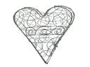Drahtherz, silber