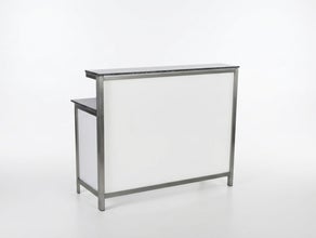 Mobile Edelstahl-Cocktailbar mieten – Exklusive Event-Bar (150 cm) mit edler Optik