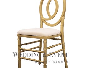 "Charlene"- Stuhl gold inkl. Sitzkissen Chiavari Tiffany Crossback