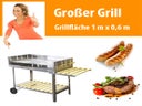Großer Edelstahl Gastronomie Grill für Familienfest und Event
