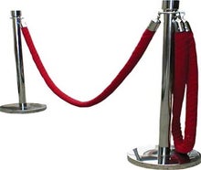 Begrenzungspfosten, Absperrband, Absperrung, Chrompfosten, Zaun, Roter Teppich
