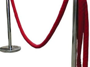 Begrenzungspfosten, Absperrband, Absperrung, Chrompfosten, Zaun, Roter Teppich