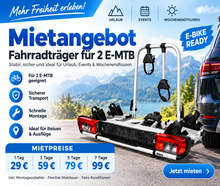 Fahrradträger für Anhängerkupplung – für 2 E-MTB geeignet