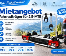 Fahrradträger für Anhängerkupplung – für 2 E-MTB geeignet