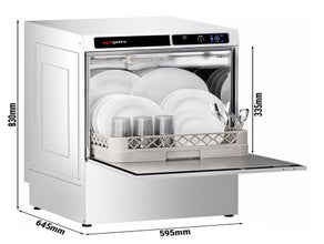 Geschirrspülmaschine Gastronomie Touch - 3,6 kW - mit Reiniger-, Klarspüler- & Laugenpumpe