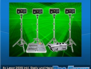 4x Laser 250G inkl, Stativ und Hazer