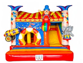 Hüpfburg "Circus" mieten Wuppertal, Remscheid, Solingen, Schwelm, Ennepetal, Gevelsberg, Breckerfeld, Halver, Wipperfürth, Hückeswagen, Wermelskirchen, Kürten, Meinerzhagen, Marienheide, Kierspe, Gummersbach