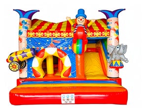 Hüpfburg "Circus" mieten Wuppertal, Remscheid, Solingen, Schwelm, Ennepetal, Gevelsberg, Breckerfeld, Halver, Wipperfürth, Hückeswagen, Wermelskirchen, Kürten, Meinerzhagen, Marienheide, Kierspe, Gummersbach