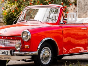 Wunderschönes Trabant 601 Cabrio als Hochzeitsfahrzeug