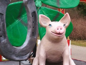 Schwein, Glücksschwein, großes Schwein, Silvesterdekoration, Silvesterglücksbringer, Glücksbringer