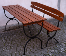 Bierzeltgarnitur rustikal mit Lehne Tische und Bänke mieten - Lieferung und Aufbau