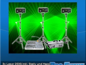 3x Laser 250G inkl, Stativ und Hazer