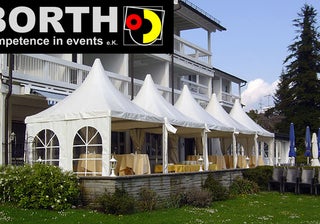 Pagode / Zelt mit elegantem Spitzdach und abnehmbaren Seitenwänden 5x5 m