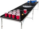 Bier-Pong Tisch inkl. 3 Spielbällen & 22 Plastikbechern (Länge 240cm x Breit 60cm x Höhe 70