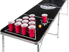 Bier-Pong Tisch inkl. 3 Spielbällen & 22 Plastikbechern (Länge 240cm x Breit 60cm x Höhe 70