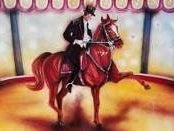 Zirkus Pferd mit Reiter Kulisse, Manege, Cicus, Bild, Kunststücke