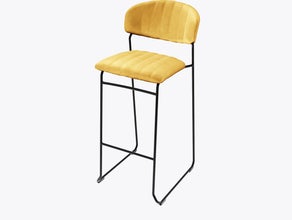 Barhocker mit Rückenlehne TEDDY, gold