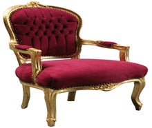 Thron Golden / Sessel Gold / Stuhl Gold / Barocksessel / Weihnachtssessel
