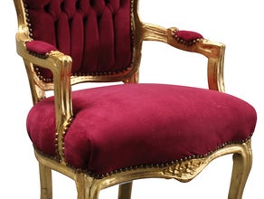 Thron Golden / Sessel Gold / Stuhl Gold / Barocksessel / Weihnachtssessel