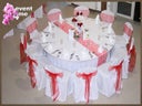 Event Paket für Ihren Abiball / Abifeier á 10 Personen: Tisch Ø 180 cm inkl. Bankett-Stühle mit Hussen und Tischdecke