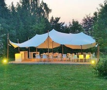 Stretchzelt, Tipi Zelt, Partyzelt, Zeltmembran 10 x 7,5 m weiß/creme - 75 qm
