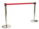 Miete 8 - Zahle 6! Absperrbänder, Personenleitsystem,Warteschlangenmanagement,rotes Band, max. 2 Meter Länge, bestehend aus 2 Pfosten und 1 Band