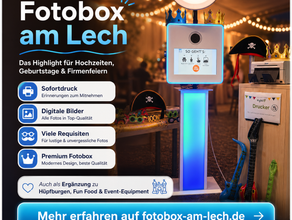Fotobox am Lech mieten – Premium Fotobox für Hochzeit, Geburtstag & Firmenfeier