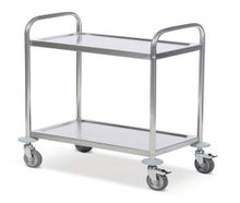 Servierwagen, Edelstahl, 2 Borde