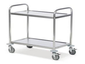 Servierwagen, Edelstahl, 2 Borde
