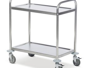 Servierwagen, Edelstahl, 2 Borde