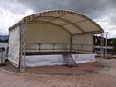 Bühnendach Rundbogenüberdachung für Bühne 8x4m oder 8x5m max. 5m hoch inkl. Planen und Gaze