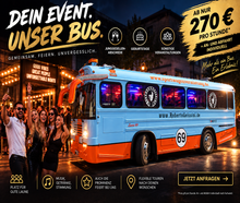 Partybus Party Liner 69 für Junggesellenabschiede - Hochzeiten - Geburtstage - Firmenfeiern - usw