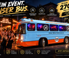 Partybus Party Liner 69 für Junggesellenabschiede - Hochzeiten - Geburtstage - Firmenfeiern - usw