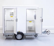 Toilettenwagen mieten – 2 WC, Warmwasser & Heizung | Optional mit Tanks