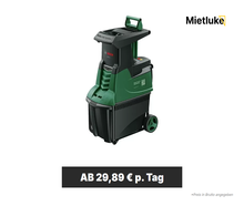Gartenhäcksler elektrisch mieten - ab 29,89 € pro Tag