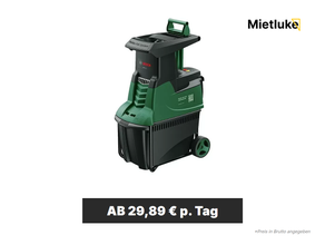Gartenhäcksler elektrisch mieten - ab 29,89 € pro Tag