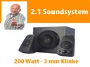 2.1 Soundsystem Lautsprecher 200 Watt Boxen Musik Anlage