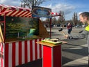 Nostalgiestand mit Kirmesspiel "fliegende Frösche" (Frösche schlagen) mieten