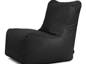 Loungemöbel, Sitzsack für innen/außen – schwarz, Kunstleder