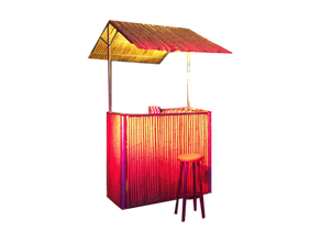Bambus-Theke Klein mit Dach mieten – Bartheke, Mobile Bar, Ausschanktheke, Eventtheke, Theken & Bars