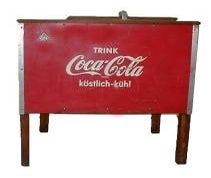 Coca Cola Kühltruhe, Kühlbox, Kühlschrank, Mobil, Antik